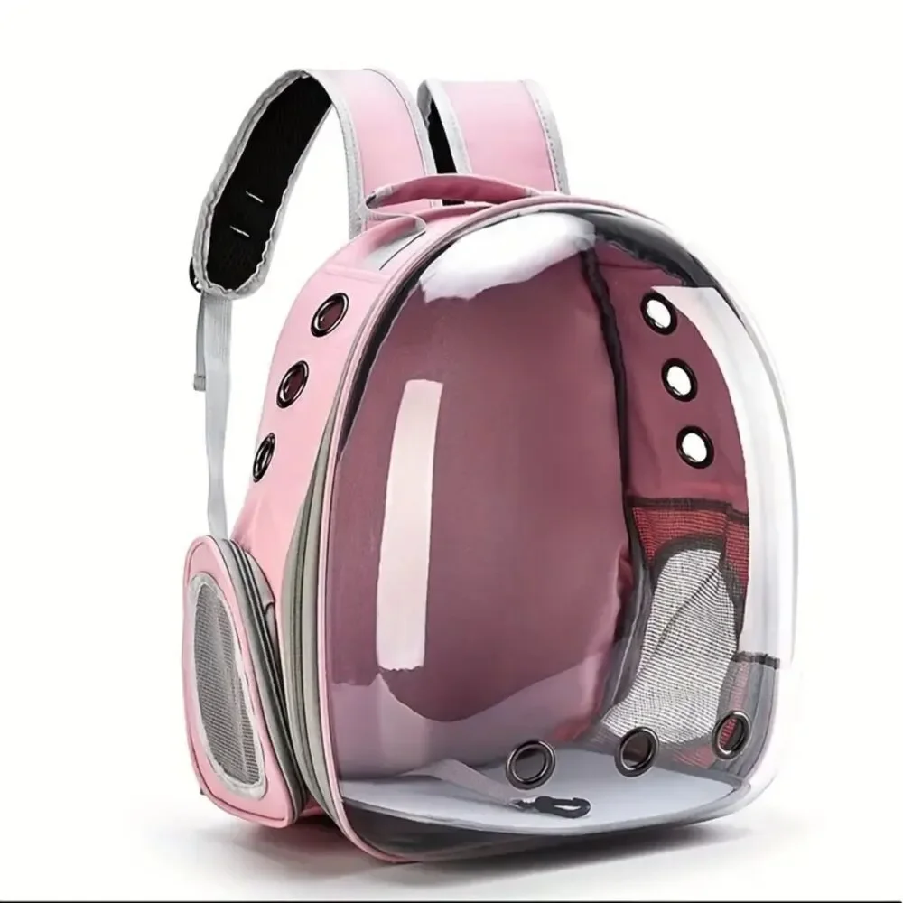 Portable Pet Carrier Cat and Small Dog Travel Backpack Bag - Pink